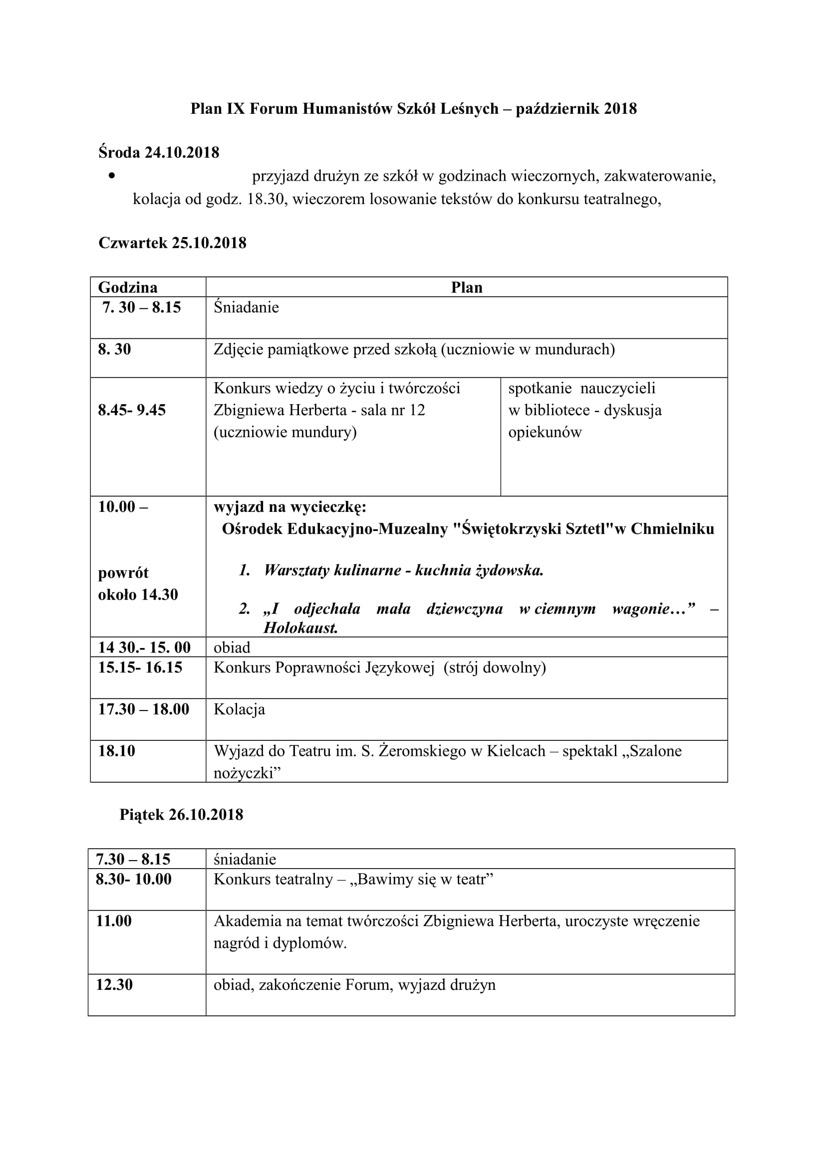 Plan IX Forum Humanistw Szké Lenych 1 1